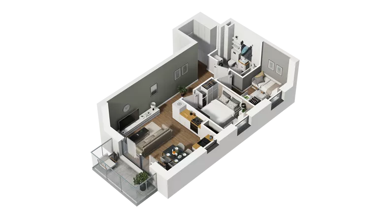 3 pokoje, mieszkanie 48,23 m², piętro 5, oferta nr C/43, Osiedle Warszawska - etap II, Gdańsk, Ujeścisko-Łostowice, Ujeścisko, ul. Warszawska