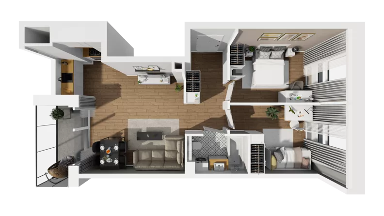 3 pokoje, mieszkanie 54,37 m², piętro 5, oferta nr E/54, Osiedle Warszawska - etap I, Gdańsk, Ujeścisko-Łostowice, Ujeścisko, ul. Warszawska