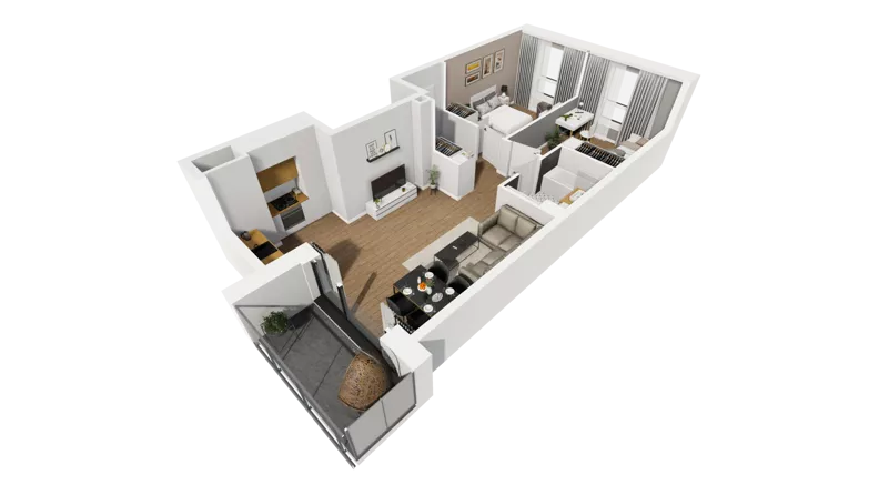 3 pokoje, mieszkanie 54,37 m², piętro 5, oferta nr E/54, Osiedle Warszawska - etap I, Gdańsk, Ujeścisko-Łostowice, Ujeścisko, ul. Warszawska