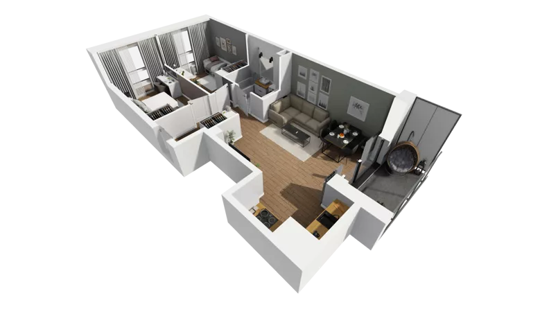 3 pokoje, mieszkanie 54,37 m², piętro 5, oferta nr E/54, Osiedle Warszawska - etap I, Gdańsk, Ujeścisko-Łostowice, Ujeścisko, ul. Warszawska