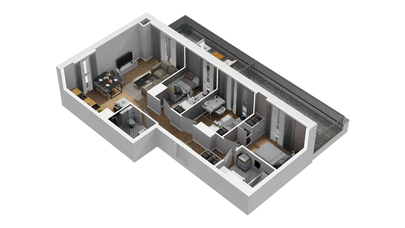 4 pokoje, mieszkanie 61,87 m², piętro 4, oferta nr C/52, Osiedle Orzechowa, Gdynia, Chylonia, ul. Meksykańska/Orzechowa