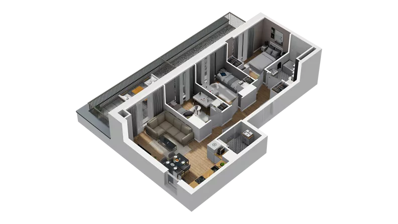4 pokoje, mieszkanie 61,87 m², piętro 4, oferta nr C/52, Osiedle Orzechowa, Gdynia, Chylonia, ul. Meksykańska/Orzechowa