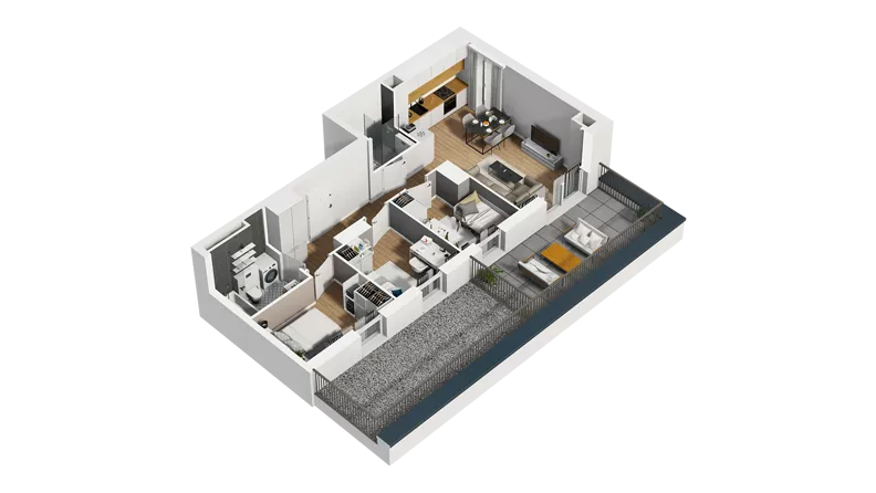 4 pokoje, mieszkanie 61,87 m², piętro 4, oferta nr C/52, Osiedle Orzechowa, Gdynia, Chylonia, ul. Meksykańska/Orzechowa