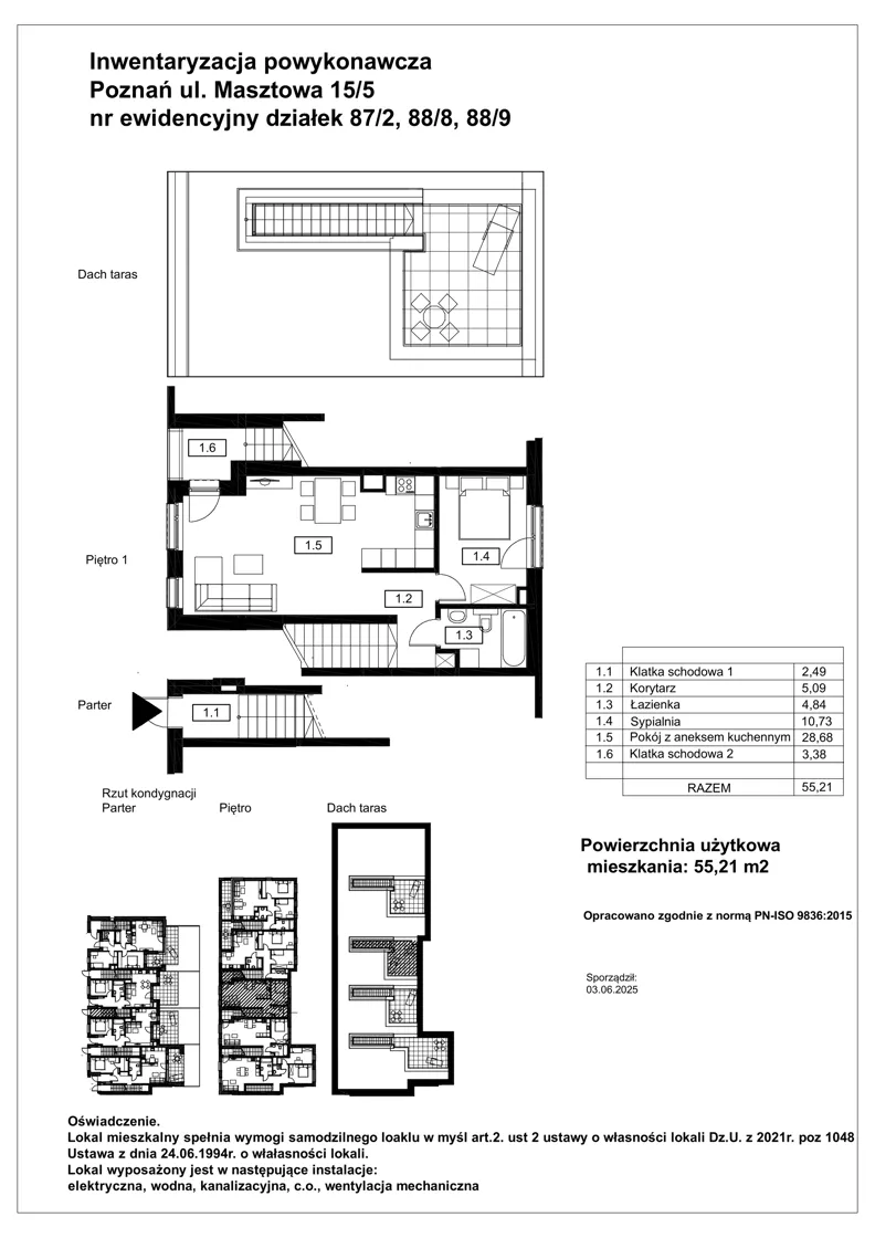 2 pokoje, mieszkanie 55,21 m², piętro 1, oferta nr C.1.3, Nowy Folwark, Poznań, Starołęka-Minikowo-Marlewo, Minikowo, ul. Masztowa 13