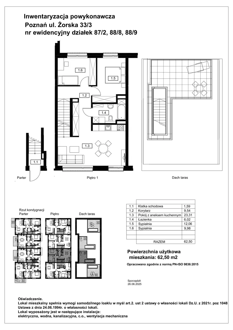 3 pokoje, mieszkanie 62,50 m², piętro 1, oferta nr E.1.2, Nowy Folwark, Poznań, Starołęka-Minikowo-Marlewo, Minikowo, ul. Masztowa 13