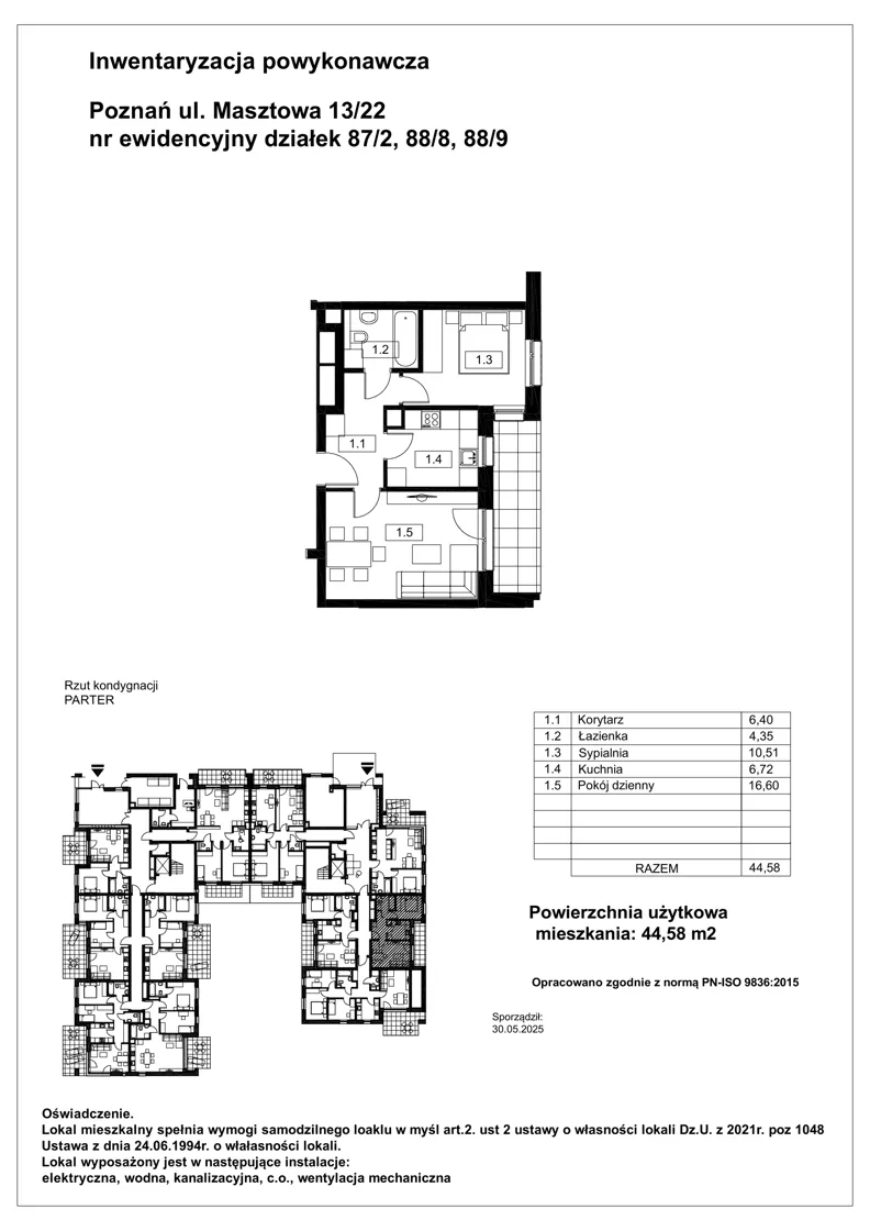 2 pokoje, mieszkanie 44,58 m², parter, oferta nr FB.0.3, Nowy Folwark, Poznań, Starołęka-Minikowo-Marlewo, Minikowo, ul. Masztowa 13