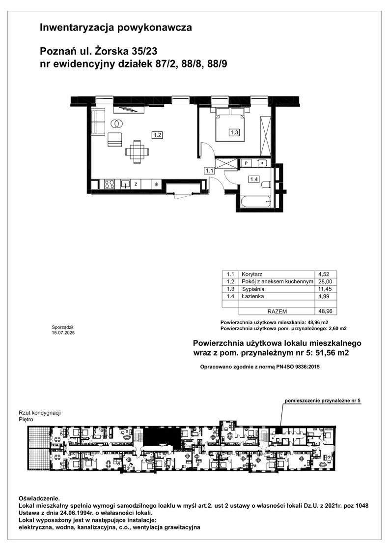 2 pokoje, mieszkanie 48,96 m², piętro 1, oferta nr G1.1.1, Nowy Folwark, Poznań, Starołęka-Minikowo-Marlewo, Minikowo, ul. Masztowa 13