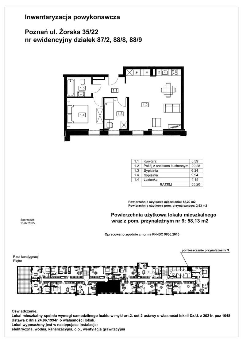3 pokoje, mieszkanie 55,20 m², piętro 1, oferta nr G1.1.2, Nowy Folwark, Poznań, Starołęka-Minikowo-Marlewo, Minikowo, ul. Masztowa 13