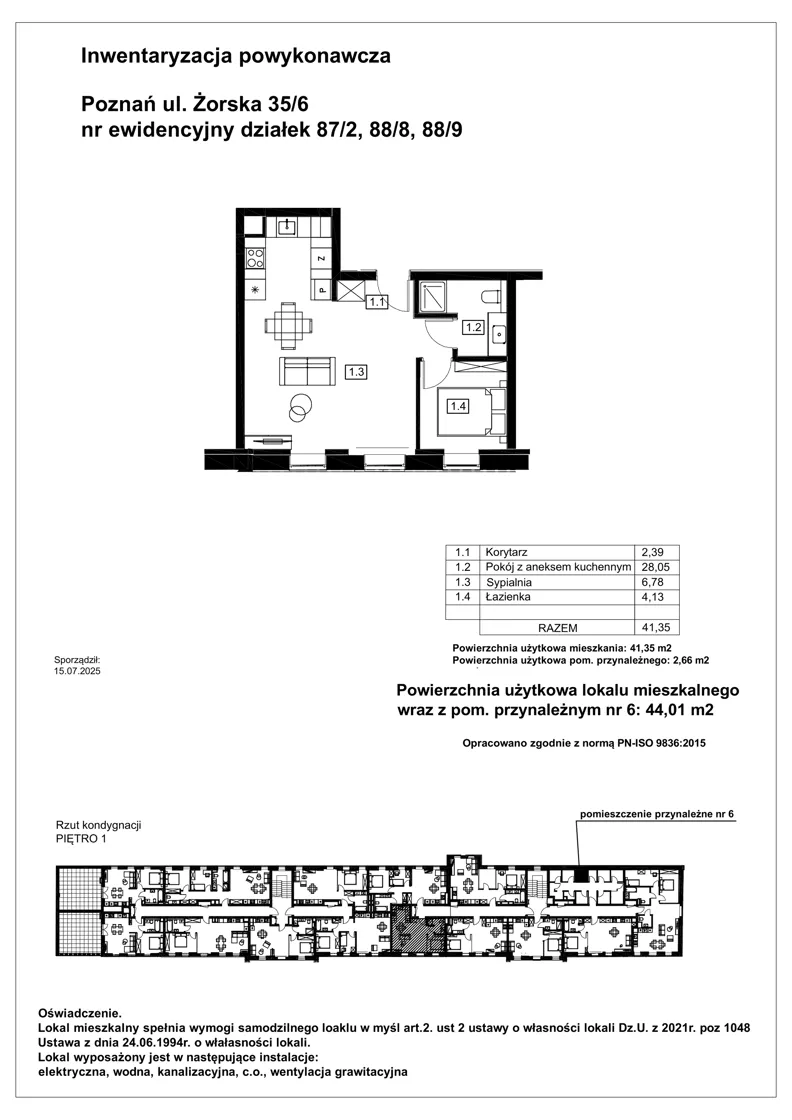 2 pokoje, mieszkanie 41,35 m², piętro 1, oferta nr G2.1.5, Nowy Folwark, Poznań, Starołęka-Minikowo-Marlewo, Minikowo, ul. Masztowa 13