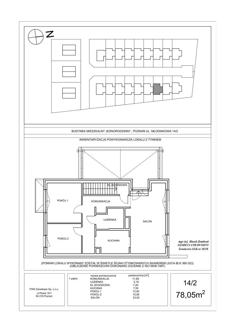 3 pokoje, mieszkanie 78,05 m², piętro 1, oferta nr 49 / B, Osiedle Zagajnik, Poznań, Umultowo, Umultowo, ul. Zagajnikowa