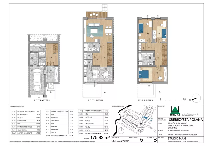 Dom i rezydencja 175,82 m², oferta nr 5B, Srebrzysta Polana, Mińsk Mazowiecki, ul. Łąkowa/ Piaskowa /Langiewicza