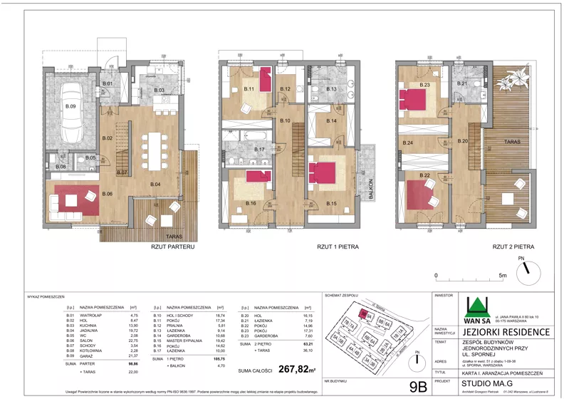 Dom 267,82 m², oferta nr 9B, Jeziorki Residence, Warszawa, Ursynów, Jeziorki, ul. Jeziorki 49/51