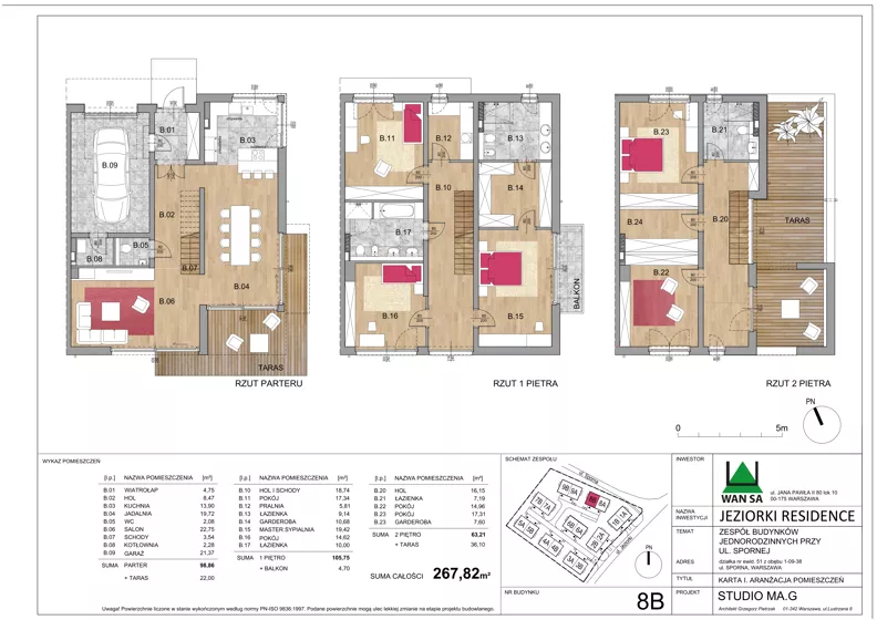 Dom 267,82 m², oferta nr 8B, Jeziorki Residence, Warszawa, Ursynów, Jeziorki, ul. Jeziorki 49/51