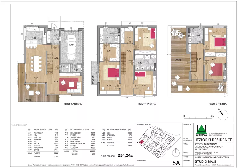 Dom 254,24 m², oferta nr 5A, Jeziorki Residence, Warszawa, Ursynów, Jeziorki, ul. Jeziorki 49/51