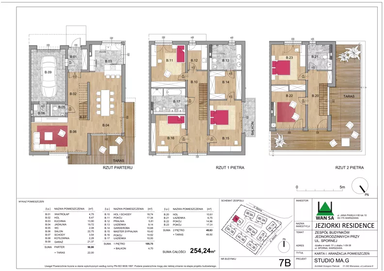 Dom 254,24 m², oferta nr 7B, Jeziorki Residence, Warszawa, Ursynów, Jeziorki, ul. Jeziorki 49/51