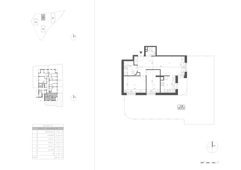 3 pokoje, mieszkanie 59,72 m², parter, oferta nr 21B.6, Osiedle Albatrosów II, Kraków, Podgórze, Rybitwy, ul. Albatrosów 21