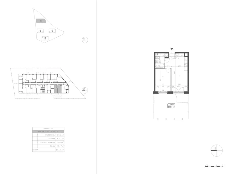 2 pokoje, mieszkanie 37,13 m², parter, oferta nr 21C.10, Osiedle Albatrosów II, Kraków, Podgórze, Rybitwy, ul. Albatrosów 21