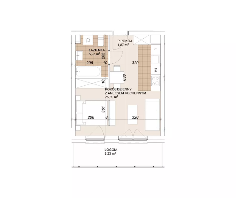 1 pokój, mieszkanie 32,52 m², parter, oferta nr E1-0-10, Lokum Porto Etap VI, Wrocław, Szczepin, ul. Długa/Gnieźnieńska