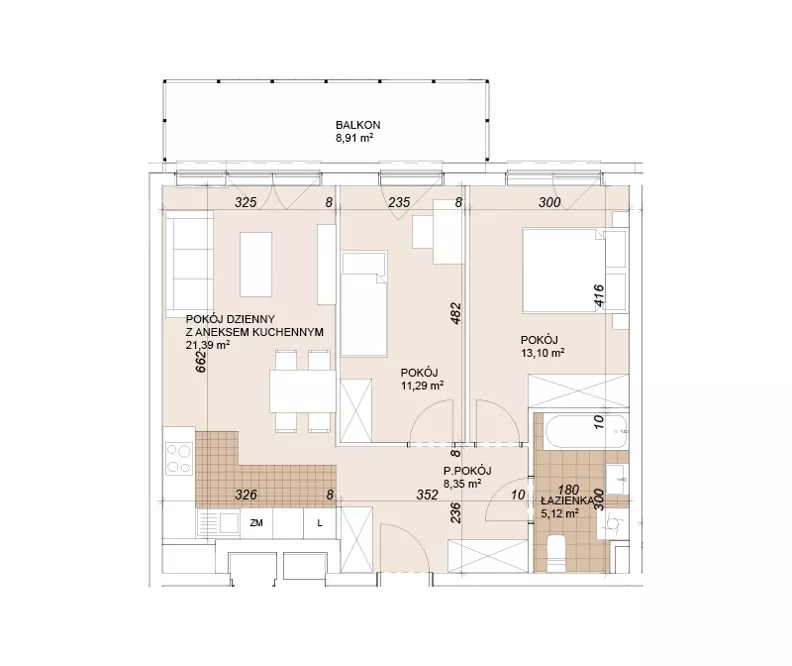 3 pokoje, mieszkanie 59,31 m², parter, oferta nr E1-0-5, Lokum Porto Etap VI, Wrocław, Szczepin, ul. Długa/Gnieźnieńska