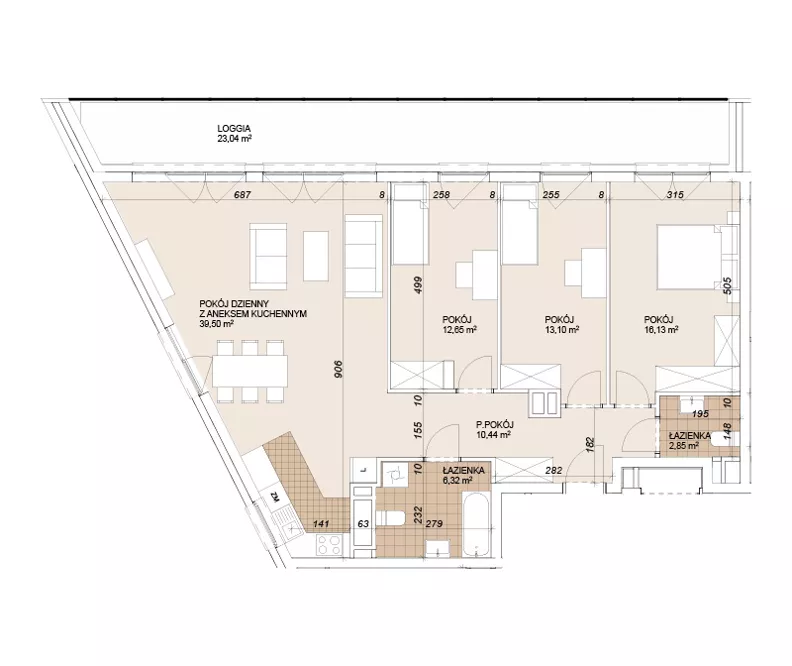 4 pokoje, mieszkanie 101,00 m², piętro 5, oferta nr E1-5-64, Lokum Porto Etap VI, Wrocław, Szczepin, ul. Długa/Gnieźnieńska