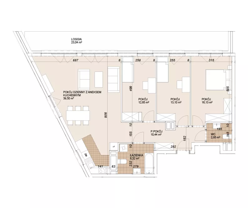 4 pokoje, mieszkanie 100,87 m², piętro 6, oferta nr E1-6-70, Lokum Porto Etap VI, Wrocław, Szczepin, ul. Długa/Gnieźnieńska