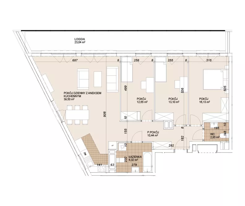 4 pokoje, mieszkanie 101,13 m², piętro 9, oferta nr E1-9-83, Lokum Porto Etap VI, Wrocław, Szczepin, ul. Długa/Gnieźnieńska