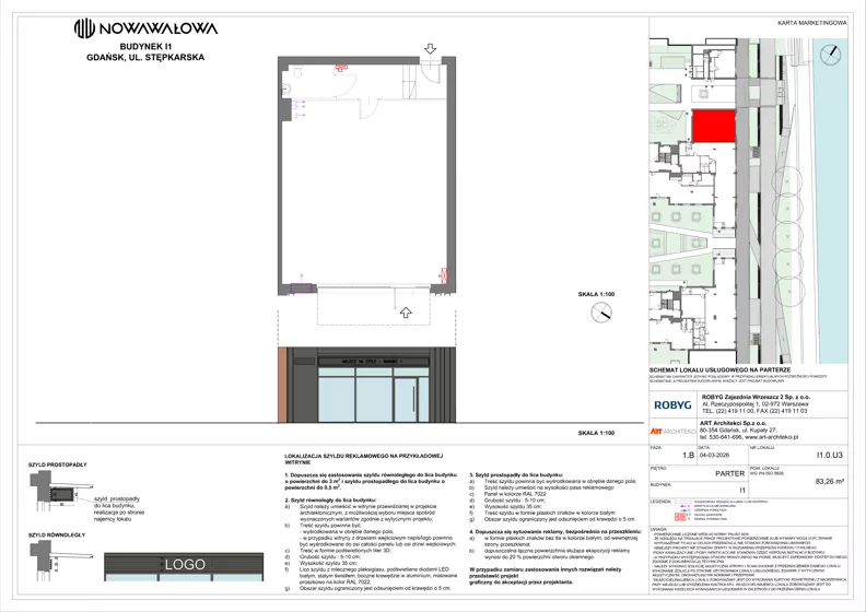 Lokal użytkowy 83,26 m², oferta nr I1.0U03, Nowa Wałowa - lokale użytkowe, Gdańsk, Śródmieście, ul. Stępkarska / Wiosna Ludów