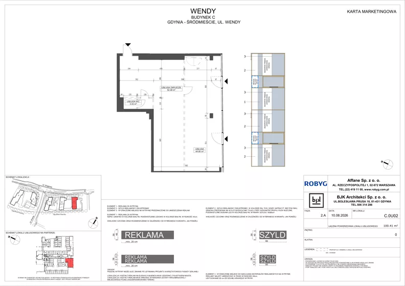 Lokal użytkowy 100,41 m², oferta nr C.0U02, WENDY - lokale użytkowe, Gdynia, Śródmieście, Śródmieście, ul. Wendy 7/9