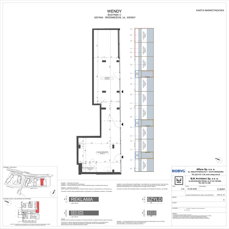 Lokal użytkowy 129,31 m², oferta nr C.0U01, WENDY - lokale użytkowe, Gdynia, Śródmieście, Śródmieście, ul. Wendy 7/9