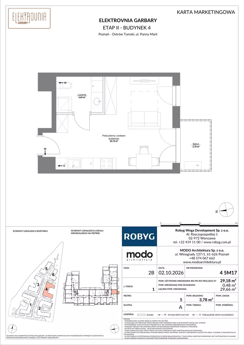 1 pokój, mieszkanie 29,18 m², piętro 5, oferta nr 4.5M17, Elektrovnia Garbary, Poznań, Ostrów Tumski-Śródka-Zawady-Komandoria, Ostrów Tumski, ul. Panny Marii