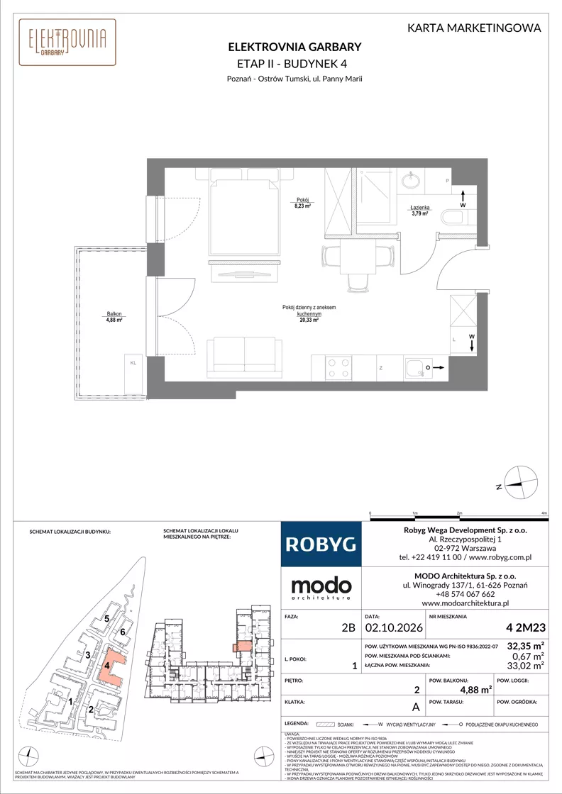 1 pokój, mieszkanie 32,35 m², piętro 2, oferta nr 4.2M23, Elektrovnia Garbary, Poznań, Ostrów Tumski-Śródka-Zawady-Komandoria, Ostrów Tumski, ul. Panny Marii