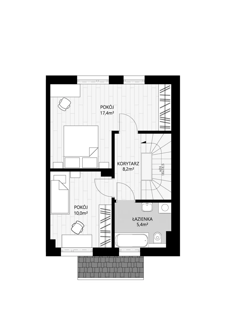 Dom 80,38 m², oferta nr F2, Domy Chełm, Gdańsk, Chełm, ul. Damazego Tilgnera