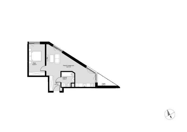 2 pokoje, mieszkanie 47,17 m², piętro 1, oferta nr 15, Łepkowskiego 11, Kraków, Prądnik Czerwony, ul. Łepkowskiego 11