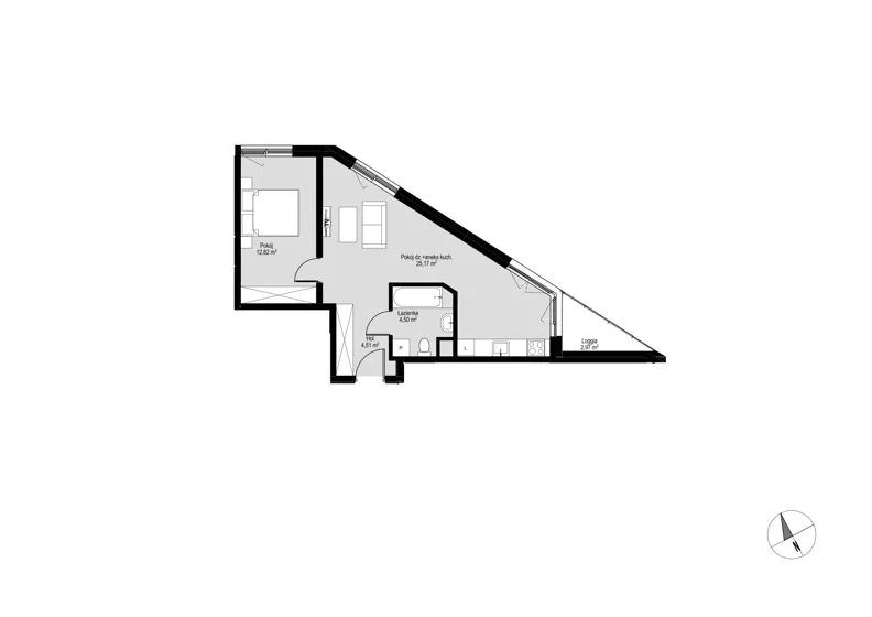 2 pokoje, mieszkanie 47,03 m², piętro 2, oferta nr 23, Łepkowskiego 11, Kraków, Prądnik Czerwony, ul. Łepkowskiego 11