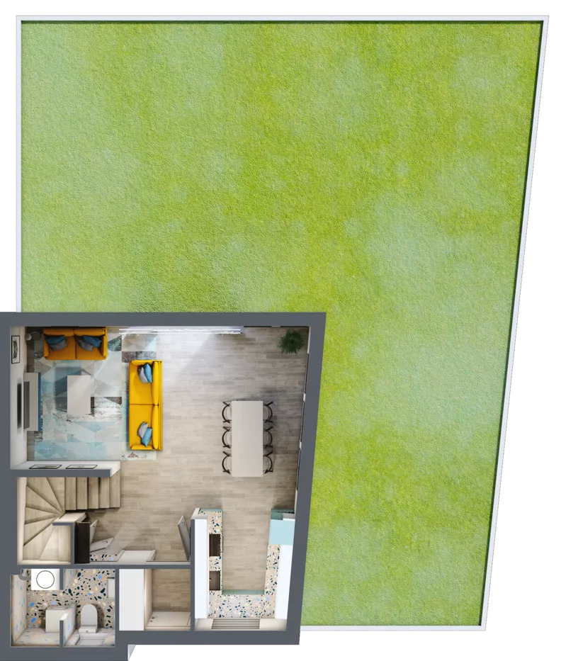 4 pokoje, mieszkanie 101,87 m², parter, oferta nr B1a, Malinowy Zakątek II, Kamieniec Wrocławski, ul. Malinowa 10,12