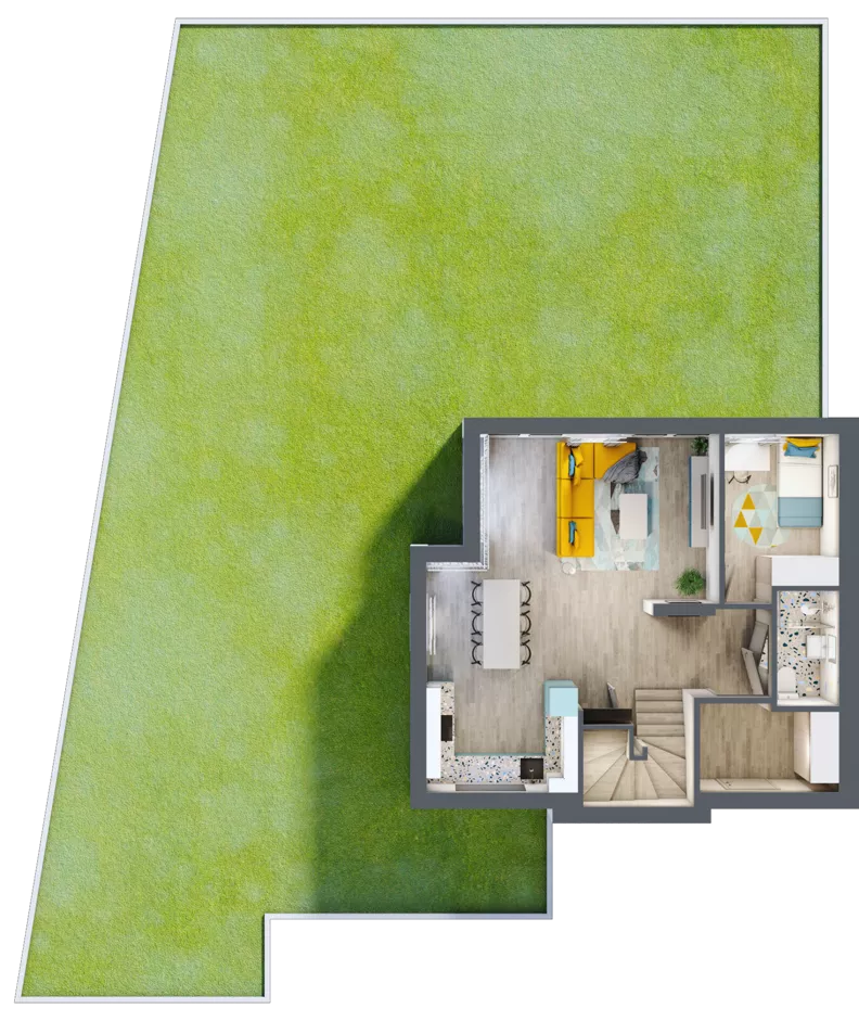 6 pokoi, mieszkanie 120,04 m², parter, oferta nr B2, Malinowy Zakątek II, Kamieniec Wrocławski, ul. Malinowa 10,12