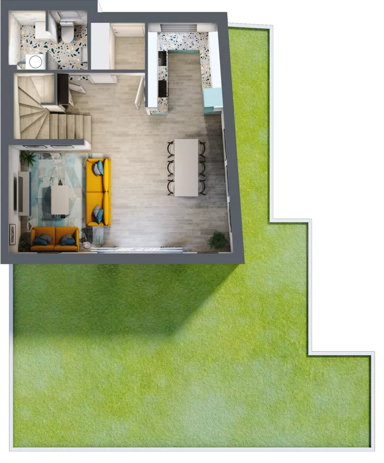 4 pokoje, mieszkanie 100,34 m², parter, oferta nr B3a, Malinowy Zakątek II, Kamieniec Wrocławski, ul. Malinowa 10,12