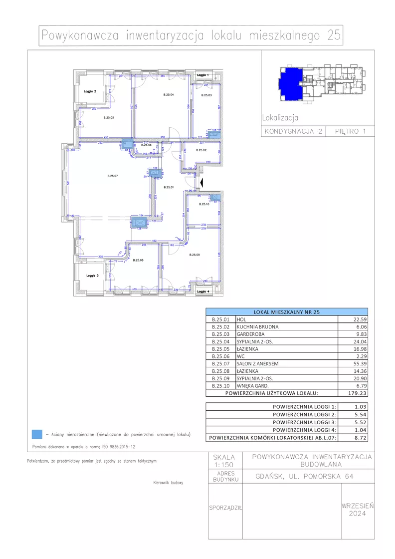 4 pokoje, apartament 179,23 m², piętro 1, oferta nr B.25, Gaja Park, Gdańsk, Żabianka-Wejhera-Jelitkowo-Tysiąclecia, Jelitkowo, ul. Pomorska 68, 66, 64
