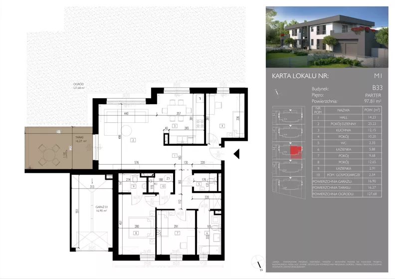4 pokoje, mieszkanie 97,81 m², parter, oferta nr B33/M1, Leśna Polana, Łódź, Widzew, Widzew-Wschód, ul. Moryca Welta