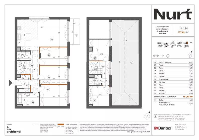 6 pokoi, mieszkanie 137,63 m², piętro 1, oferta nr Etap 1/LM-1.01, Nurt, Warszawa, Wilanów, ul. Zdrowa