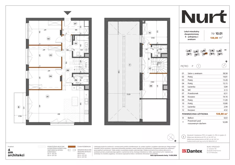 6 pokoi, mieszkanie 138,80 m², piętro 1, oferta nr Etap 1/LM-10.01, Nurt, Warszawa, Wilanów, ul. Zdrowa