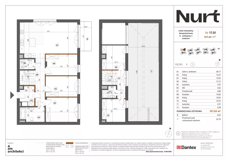 6 pokoi, mieszkanie 137,63 m², piętro 1, oferta nr Etap 1/LM-17.01, Nurt, Warszawa, Wilanów, ul. Zdrowa
