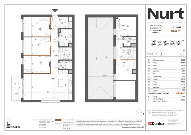 6 pokoi, mieszkanie 138,80 m², piętro 1, oferta nr Etap 1/LM-18.01, Nurt, Warszawa, Wilanów, ul. Zdrowa