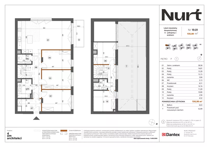 6 pokoi, mieszkanie 138,80 m², piętro 1, oferta nr Etap 1/LM-19.01, Nurt, Warszawa, Wilanów, ul. Zdrowa