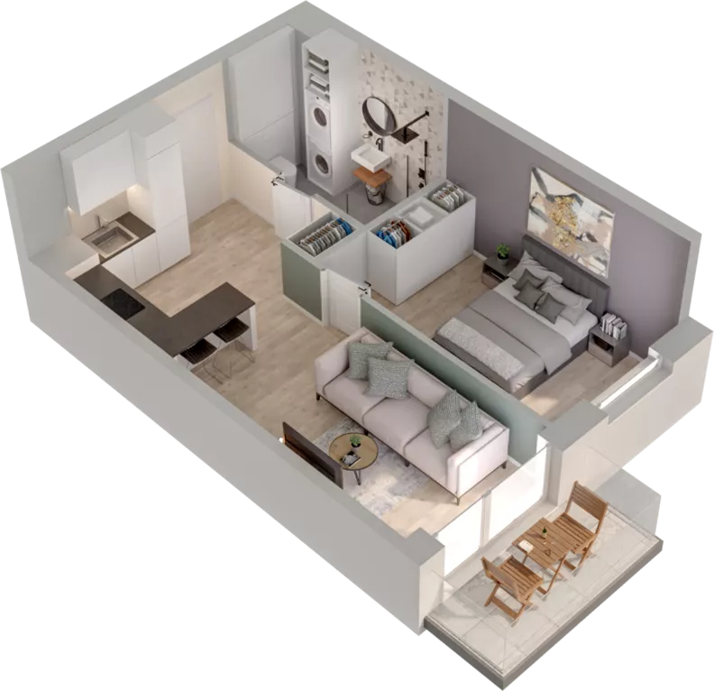 2 pokoje, mieszkanie 37,23 m², piętro 1, oferta nr B2.25, Osiedle Chabrowe, Starogard Gdański, ul. Gen. Stanisław Sosabowskiego