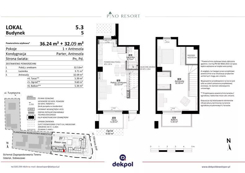 2 pokoje, lokal inwestycyjny 68,33 m², parter, oferta nr 5.03, Pino Resort, Gdańsk, Wyspa Sobieszewska, Sobieszewo, ul. Turystyczna 90
