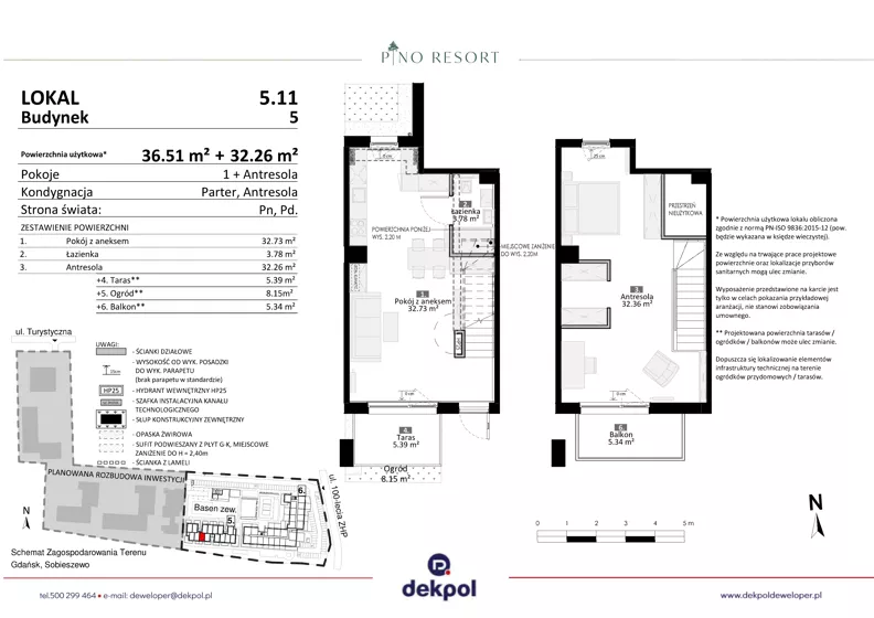 2 pokoje, lokal inwestycyjny 68,77 m², parter, oferta nr 5.11, Pino Resort, Gdańsk, Wyspa Sobieszewska, Sobieszewo, ul. Turystyczna 90