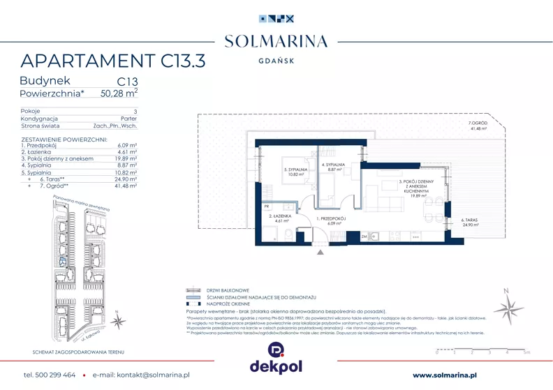 3 pokoje, lokal inwestycyjny 50,08 m², parter, oferta nr C13.3 - (U), Solmarina, Wiślinka, ul. Łąkowa