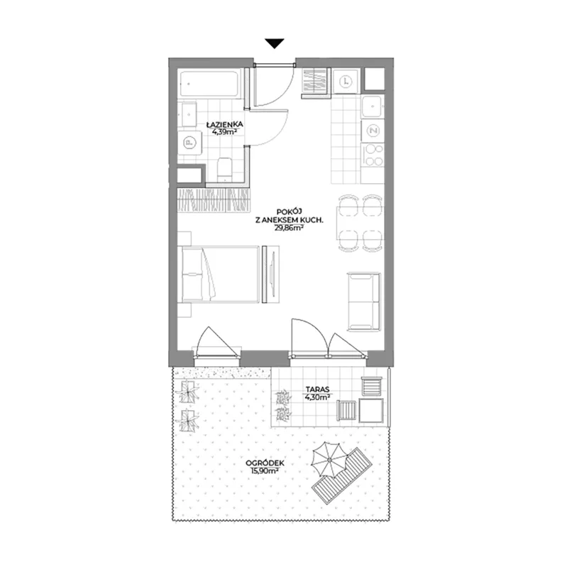 1 pokój, mieszkanie 34,25 m², parter, oferta nr 1/4, Osiedle Prystora II, Warszawa, Ursus, Skorosze, ul. Aleksandra Prystora 2