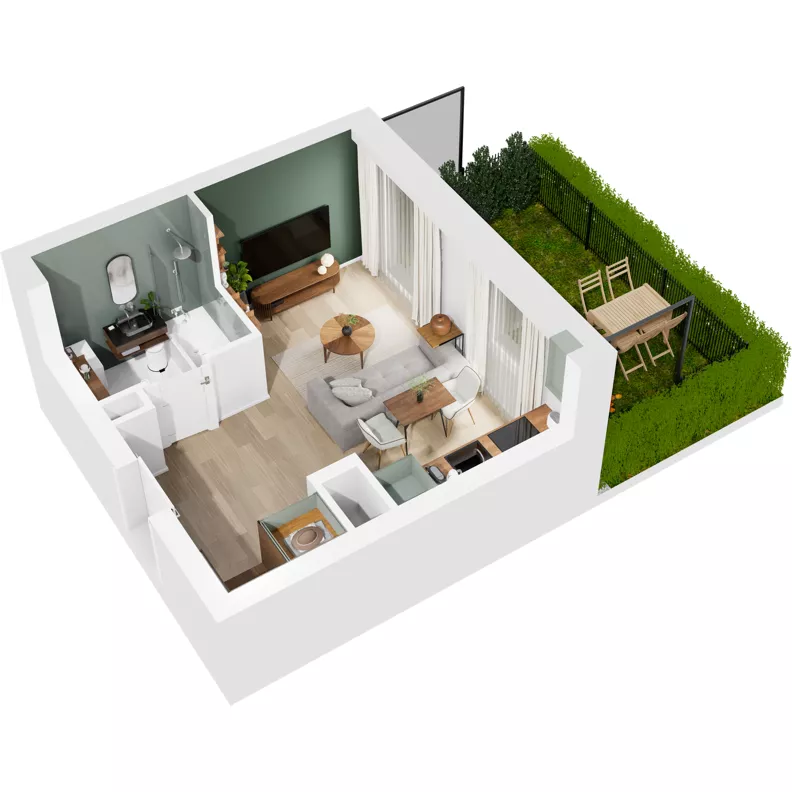 1 pokój, mieszkanie 25,37 m², parter, oferta nr 122/48, Dobre Strony, Kraków, Dębniki, Borek Fałęcki, ul. Obozowa
